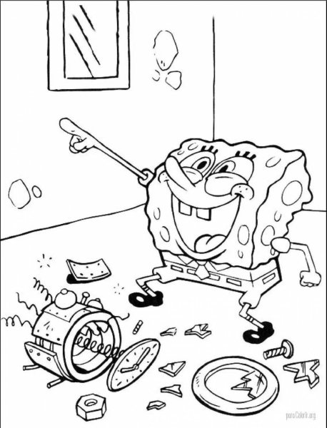Дом Спанч Боба раскраска