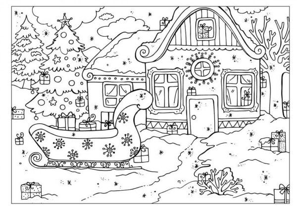 Зимняя раскраска