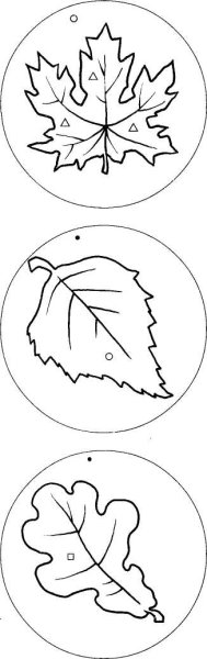 Трафарет листьев клена и дуба