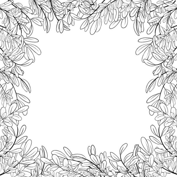 Рамка для раскрашивания листья