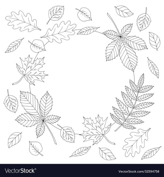 Рамка осенние листья раскраска