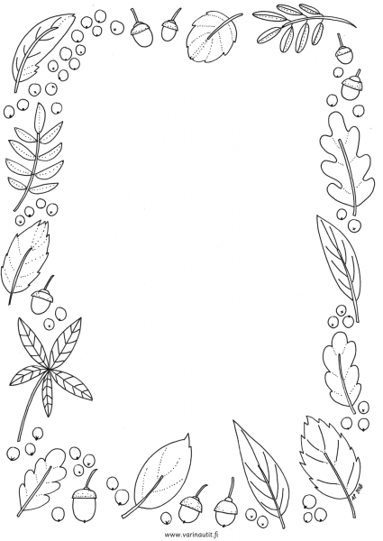 Осенняя рамка для раскрашивания