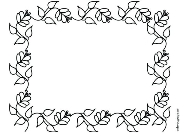 Рамка из цветов раскраска для детей