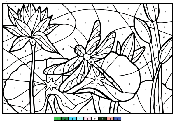 Осенняя раскраска по номерам для детей