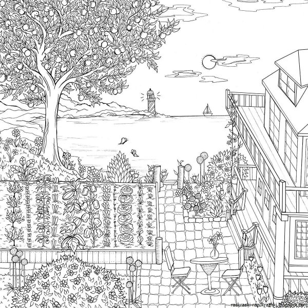 Раскраски антистресс пейзажи