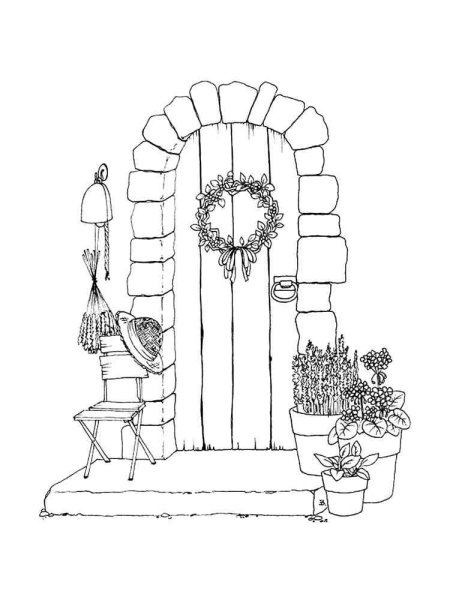 Дверь раскраска