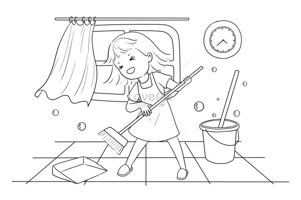 Уборка по дому раскраска