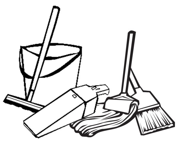 Инвентарь для уборки раскраска