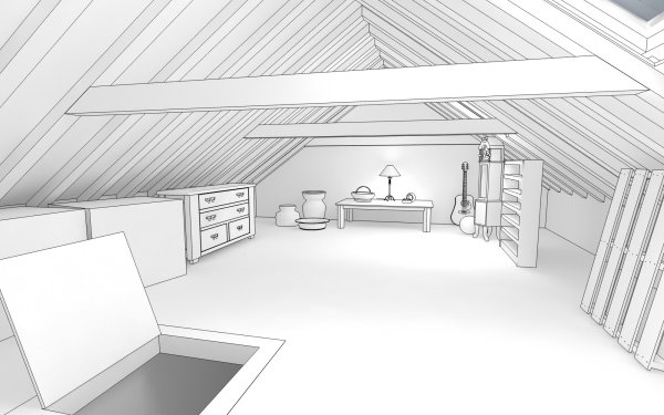 Чердак рисунок