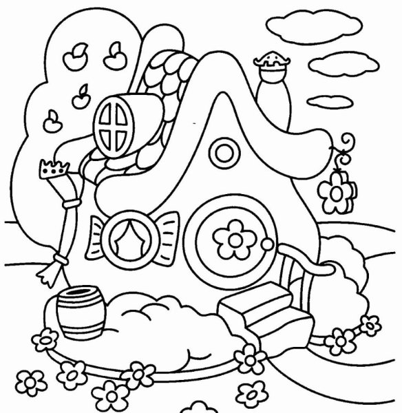 Дом Копатыча из смешариков раскраска