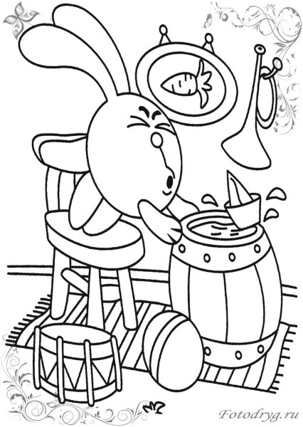 Раскрашивание дом Кроша из смешариков