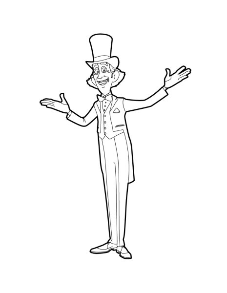 Раскраска кот Гром и заколдованный дом