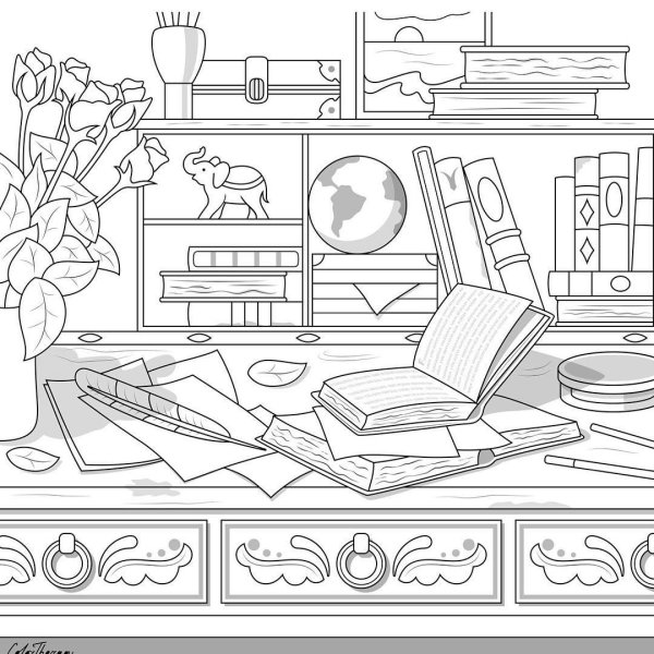 Предметы в комнате раскраска