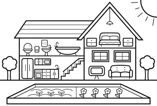 Home раскраска для детей