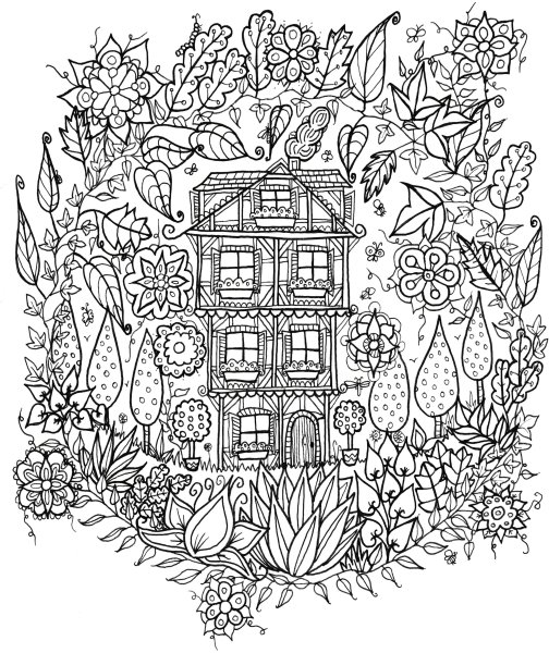 Раскраски антистресс домики