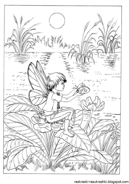 Раскраска для девочек природа
