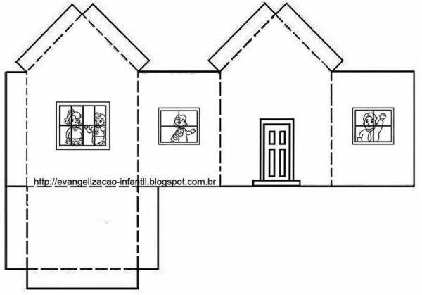Развертка дома для склеивания