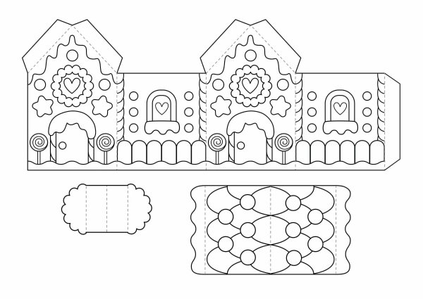 Развертка новогоднего домика