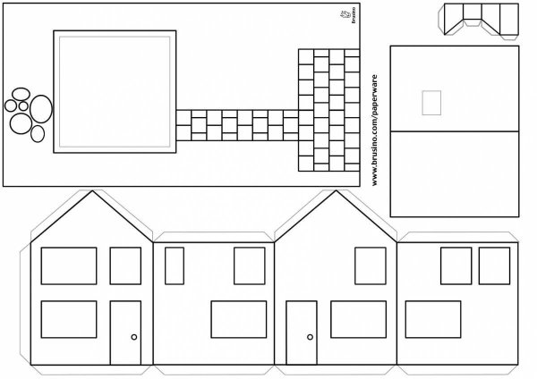 Объемный дом шаблон