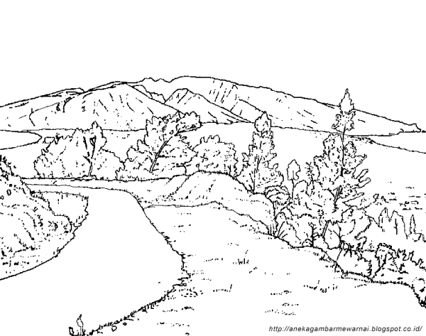 Раскраска ландшафт для детей