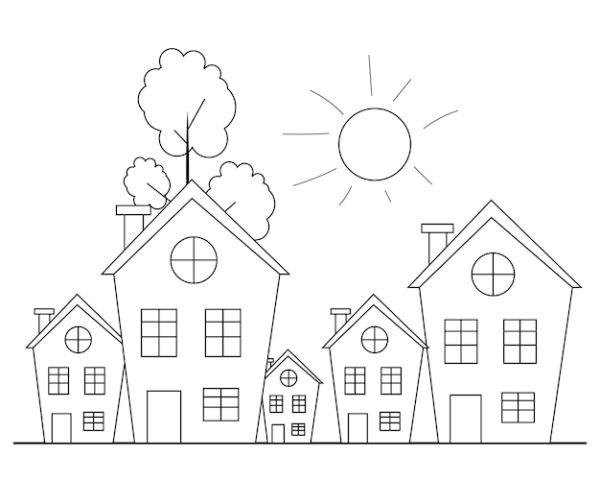 Раскраска дом больница