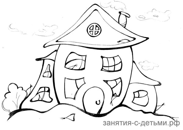 Сказочный домик контур