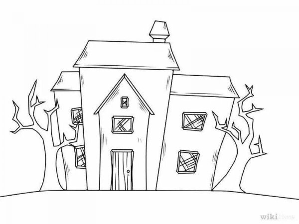 Домик рисунок карандашом