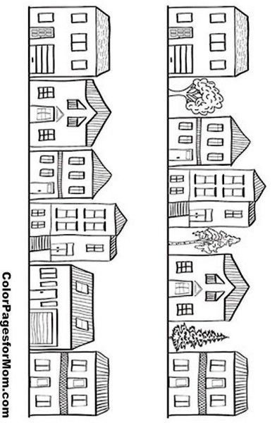 Многоэтажный дом раскраска