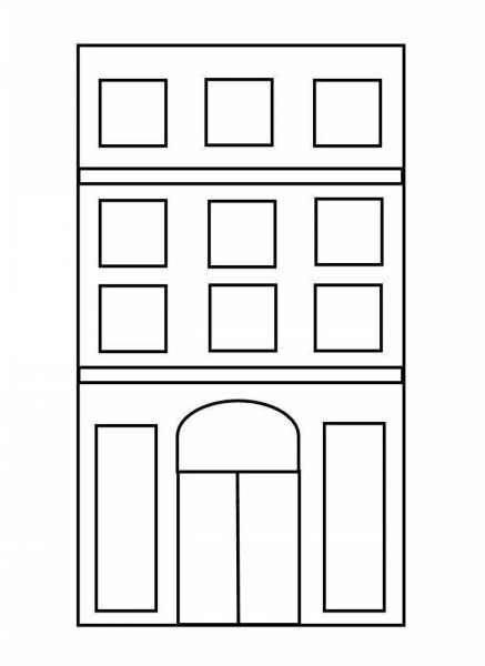 Многоэтажный дом раскраска для детей