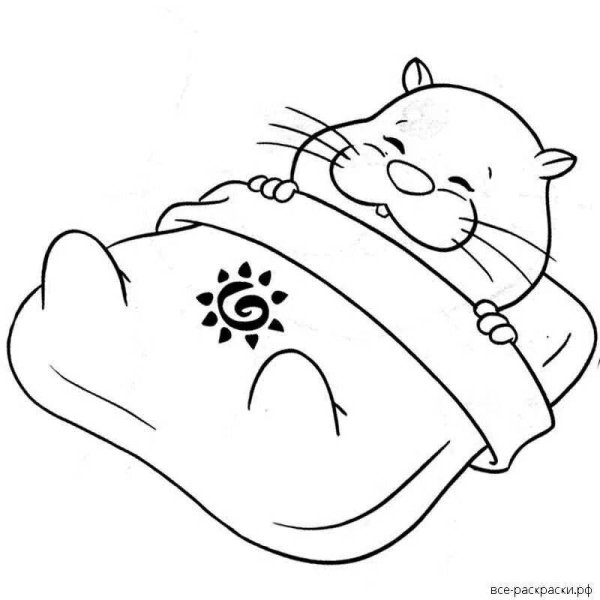 Хомяк в домике раскраска