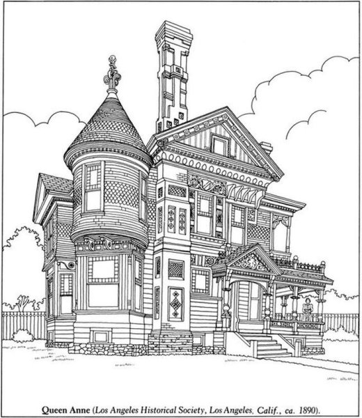 Красивое здание раскраска