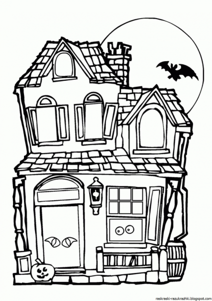 Домик раскраска для детей