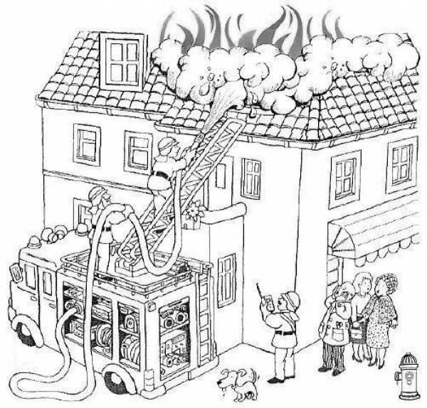 Раскраска пожар