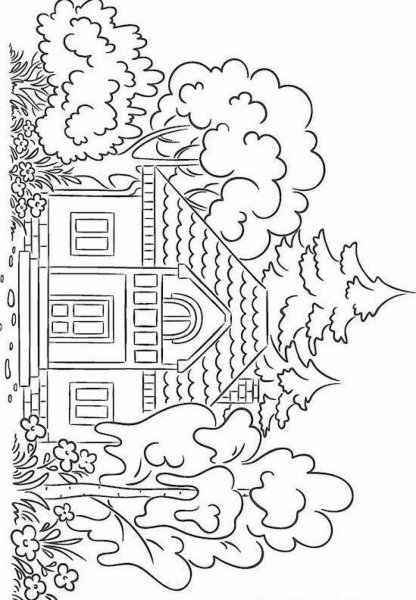 Горящий дом раскраска