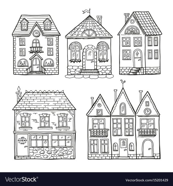 Ручные домики векторные домики