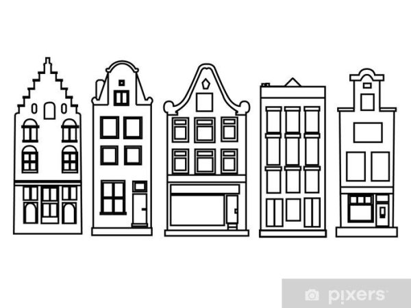 Голландские домики силуэт