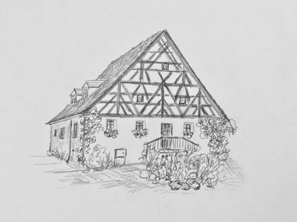 Домик рисунок карандашом легкий