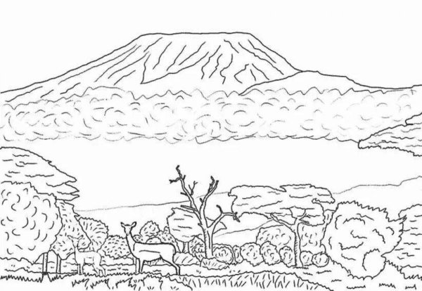 Раскраска природа горы