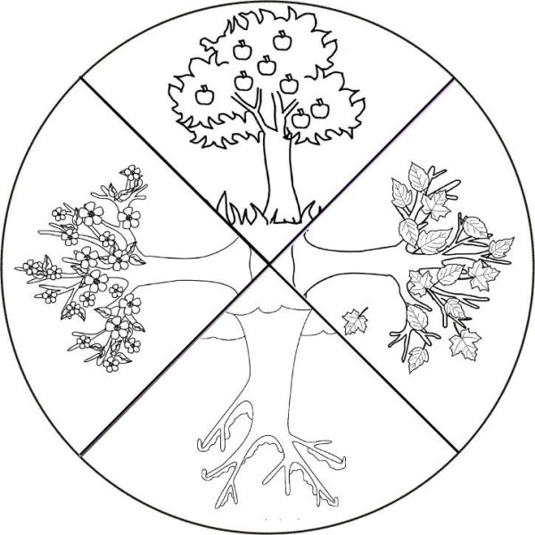Раскрасить деревья по временам года