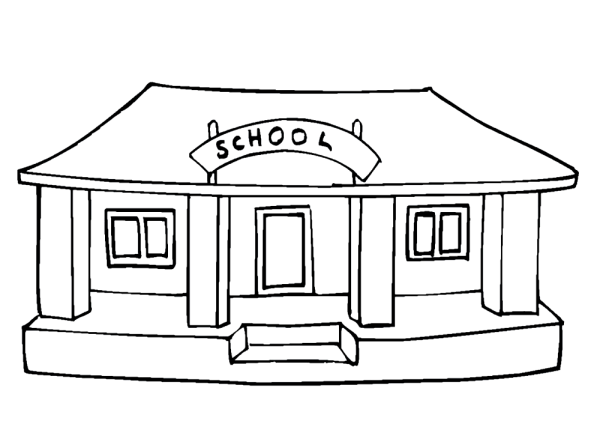 Здание школы раскраска для детей