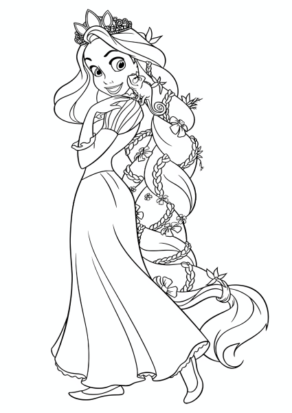 Раскраска принцесса Рапунцель