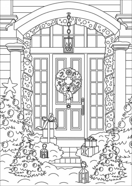 Раскраска Новогодняя витрина