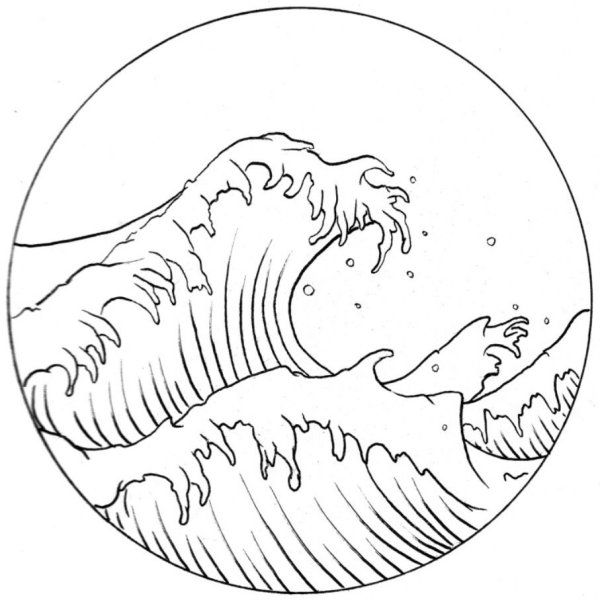 Волны в круге эскиз