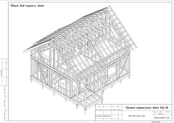 Чертеж каркасного 6х8