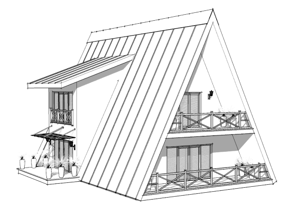 Дом шалаш a-frame планировка
