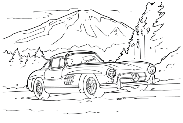 Раскраска машина Мерседес Бенц