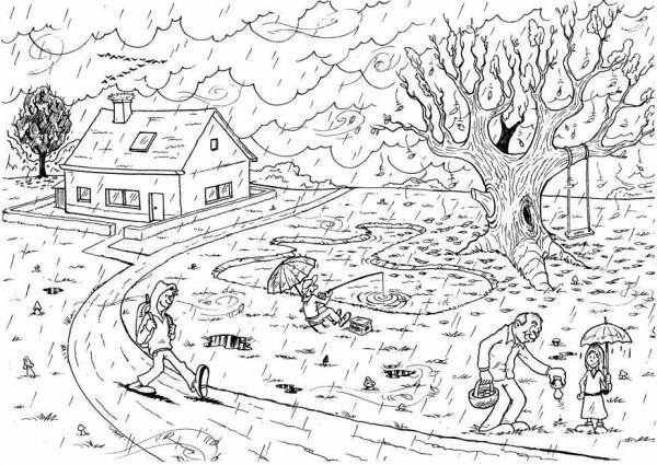 Раскраска Золотая осень 1 класс