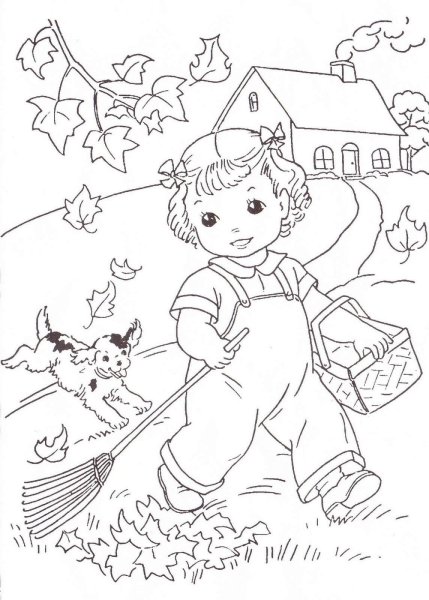 Осень раскраска для детей