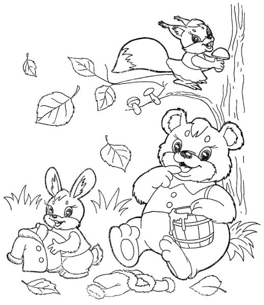 Осенняя раскраска