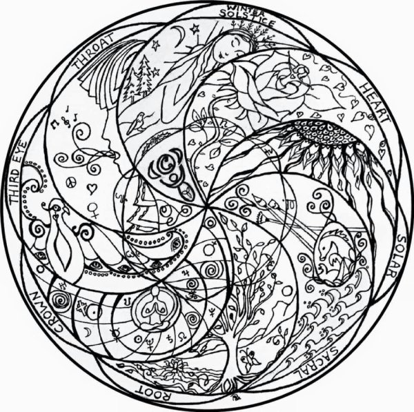 Мандала для раскрашивания космос